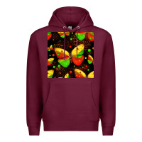 Burgundy juneteenth butterflies seamless pattern Premium Hoodie - HRA Design Shop