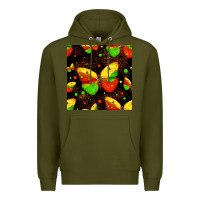 Army Green juneteenth butterflies seamless pattern Premium Hoodie - HRA Design Shop