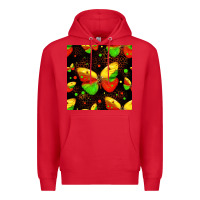 Red juneteenth butterflies seamless pattern Premium Hoodie - HRA Design Shop