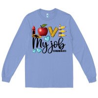 Colony Blue love my job teacher life Long Sleeve Tee - BarkalooDesign