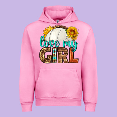 Love My Girl Volleyball Urban Hoodie Designed By Hra Design Shop