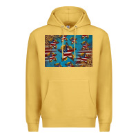 Antique Gold 4th of july stars skinny metal can holder Premium Hoodie - HRA Design Shop