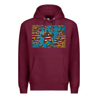 Burgundy 4th of july stars skinny metal can holder Premium Hoodie - HRA Design Shop