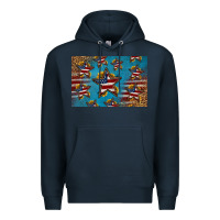 Navy 4th of july stars skinny metal can holder Premium Hoodie - HRA Design Shop