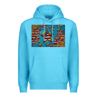 Ocean Blue 4th of july stars skinny metal can holder Premium Hoodie - HRA Design Shop