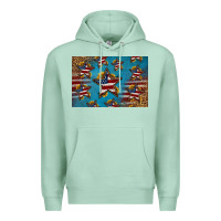Seafoam 4th of july stars skinny metal can holder Premium Hoodie - HRA Design Shop