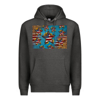 Charcoal Heather 4th of july stars skinny metal can holder Premium Hoodie - HRA Design Shop