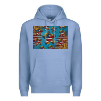 Colony Blue 4th of july stars skinny metal can holder Premium Hoodie - HRA Design Shop