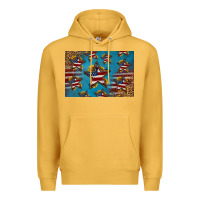 Mustard 4th of july stars skinny metal can holder Premium Hoodie - HRA Design Shop