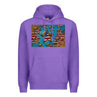 Purple 4th of july stars skinny metal can holder Premium Hoodie - HRA Design Shop