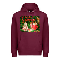 Burgundy tis the season Premium Hoodie - FaDigitalArtStudio
