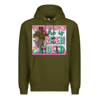 Army Green he is risen indeed tumbler Premium Hoodie - Neo Western