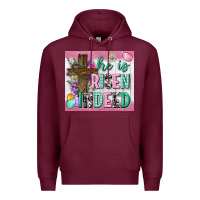 Burgundy he is risen indeed tumbler Premium Hoodie - Neo Western