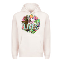 Pale Pink He lives Easter with flowers Premium Hoodie - Neo Western