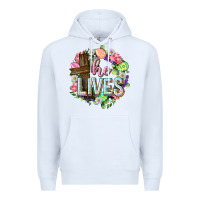 White He lives Easter with flowers Premium Hoodie - Neo Western