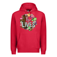 Cardinal He lives Easter with flowers Premium Hoodie - Neo Western