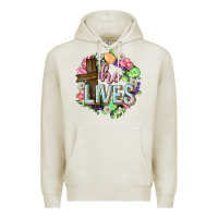 Oatmeal Heather He lives Easter with flowers Premium Hoodie - Neo Western