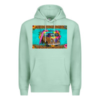 Seafoam hippie van floral skinny metal can holder Premium Hoodie - HRA Design Shop