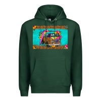 Sports Green hippie van floral skinny metal can holder Premium Hoodie - HRA Design Shop