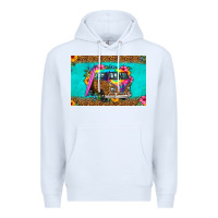 White hippie van floral skinny metal can holder Premium Hoodie - HRA Design Shop