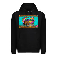 Black hippie van floral skinny metal can holder Premium Hoodie - HRA Design Shop
