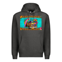 Charcoal Heather hippie van floral skinny metal can holder Premium Hoodie - HRA Design Shop