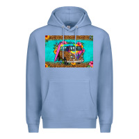 Colony Blue hippie van floral skinny metal can holder Premium Hoodie - HRA Design Shop