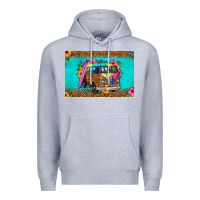 Heather Grey hippie van floral skinny metal can holder Premium Hoodie - HRA Design Shop