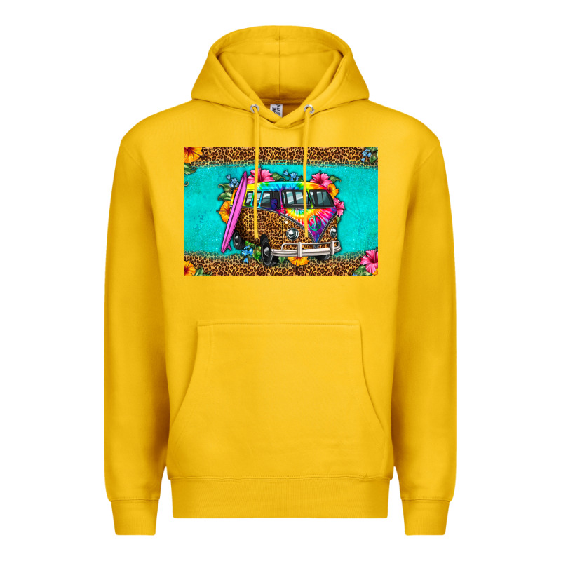 Hippie Van Floral Skinny Metal Can Holder Premium Hoodie by HRA Design Shop | Teevron