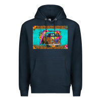 Navy hippie van floral skinny metal can holder Premium Hoodie - HRA Design Shop
