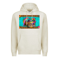 Oatmeal Heather hippie van floral skinny metal can holder Premium Hoodie - HRA Design Shop
