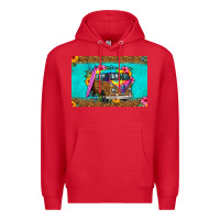 Red hippie van floral skinny metal can holder Premium Hoodie - HRA Design Shop