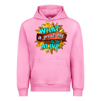 Fuchsia Pink what a great day to be alive Urban Hoodie - HRA Design Shop