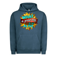 Pigment Midnight Navy what a great day to be alive Urban Hoodie - HRA Design Shop