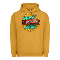 Pigment Peanut Butter what a great day to be alive Urban Hoodie - HRA Design Shop