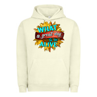 Pigment Pistachio what a great day to be alive Urban Hoodie - HRA Design Shop