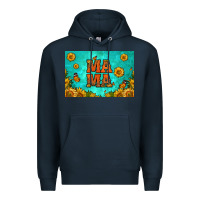Navy sunflowers mama skinny metal can holder Premium Hoodie - HRA Design Shop