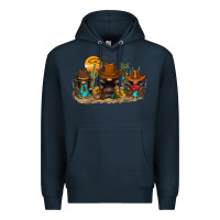 Navy western gnomies Premium Hoodie - FaDigitalArtStudio