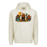 Oatmeal Heather western gnomies Premium Hoodie - FaDigitalArtStudio