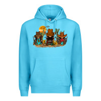 Ocean Blue western gnomies Premium Hoodie - FaDigitalArtStudio