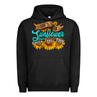 Pigment Black she's a sunflower beautiful fierce free Urban Hoodie - HRA Design Shop
