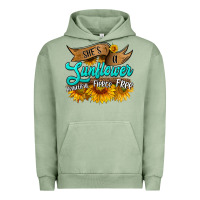 Pigment Oil Green she's a sunflower beautiful fierce free Urban Hoodie - HRA Design Shop