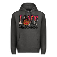 Charcoal Heather love halloween Premium Hoodie - CowhideDigitalArt