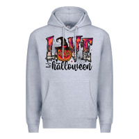Heather Grey love halloween Premium Hoodie - CowhideDigitalArt