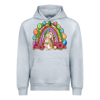 Heather Grey Easter rainbow Bunny Easter Day Urban Hoodie - Neo Western