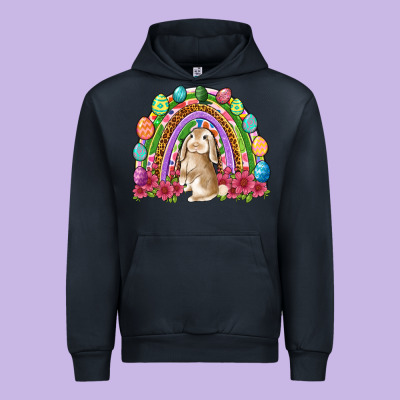 Easter Rainbow Bunny Easter Day Urban Hoodie Designed By Neo Western