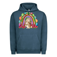 Pigment Midnight Navy Easter rainbow Bunny Easter Day Urban Hoodie - Neo Western
