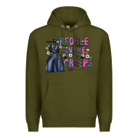 Army Green people give me the creeps Premium Hoodie - CowhideDigitalArt