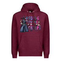 Burgundy people give me the creeps Premium Hoodie - CowhideDigitalArt