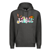 Charcoal Heather Love Easter bunny Easter Day Premium Hoodie - CowGirlArtShop